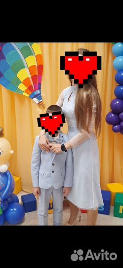 Платье голубое 42-44