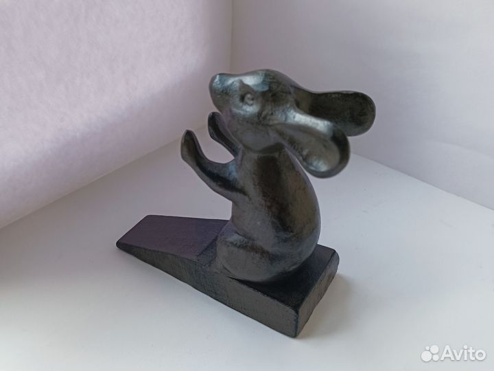 Чугунный стопер упор для двери мышь