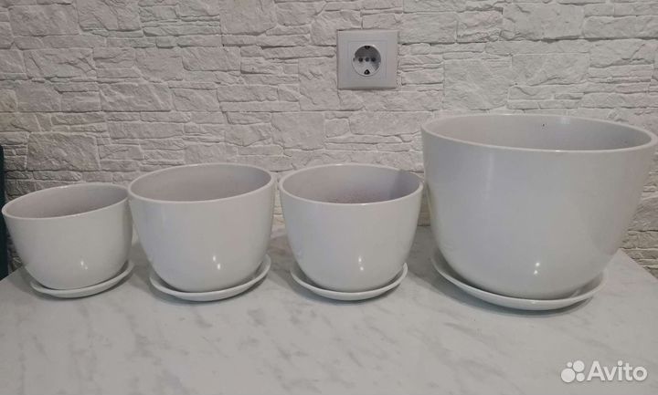 Набор керамических горшков для цветов