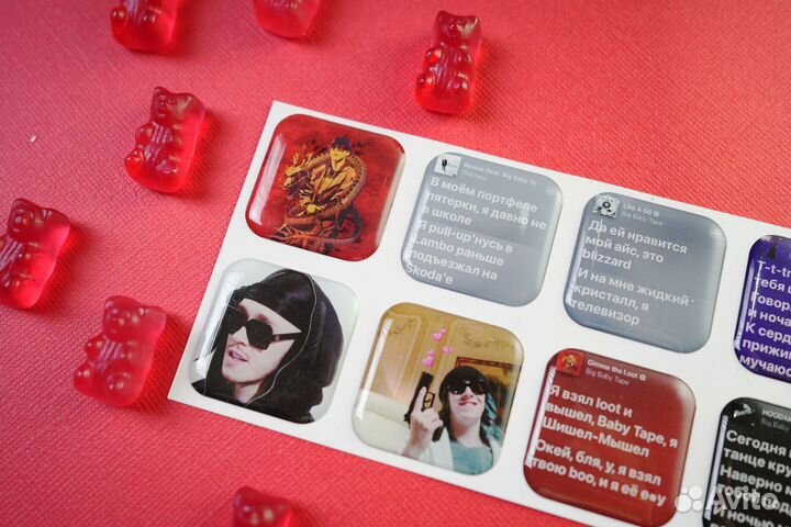 Стикеры объемные