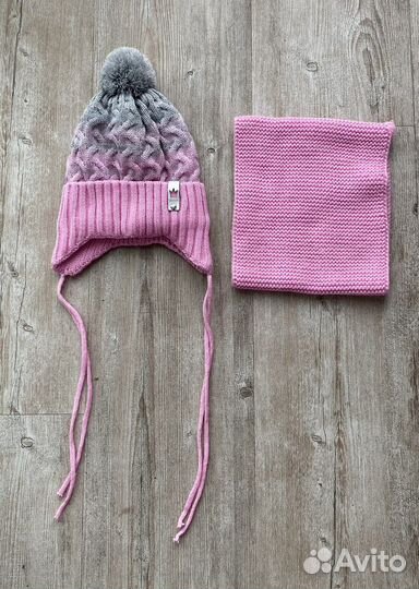 Шапка и снуд для девочки деми