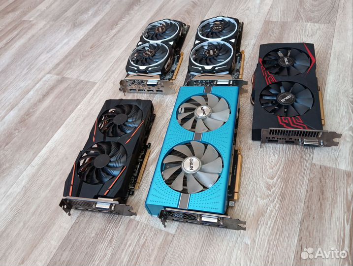 Видеокарта Rx 5 шт неисправные