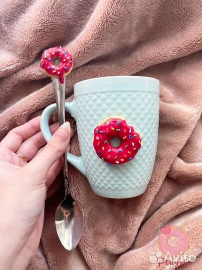 Набор кружка и ложка с декором