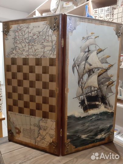 Новые нарды большие 60см Морские