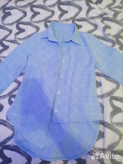 Рубашка для девочки в клетку