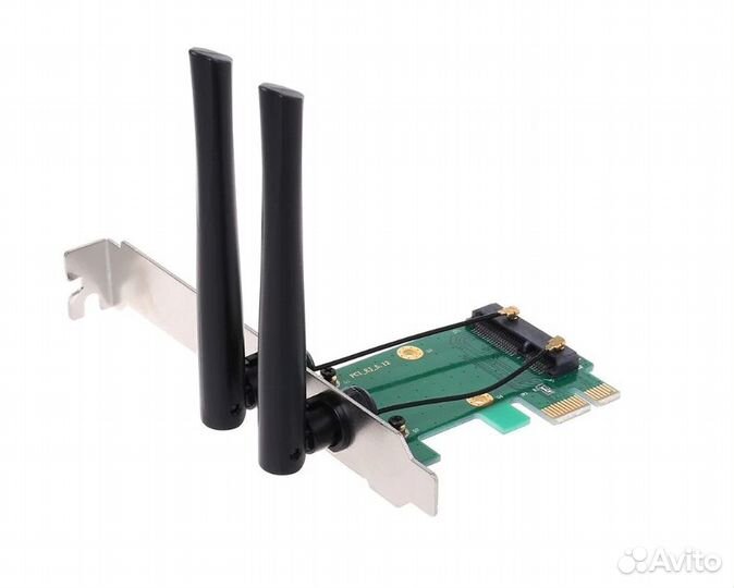 Wi-Fi сетевая карта PCI-Ex1 (2 съемные антенны)