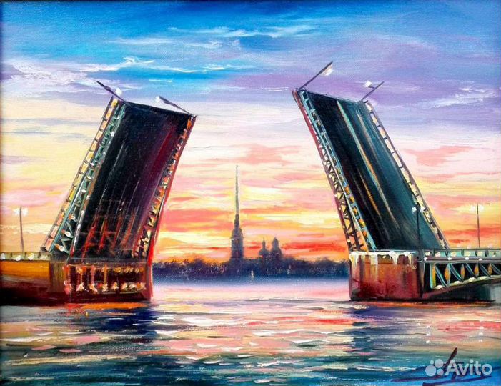 Картина с видом Санкт-Петербурга 15 х-м (пейзаж)