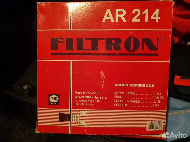 Воздушный фильтр filtron ar214