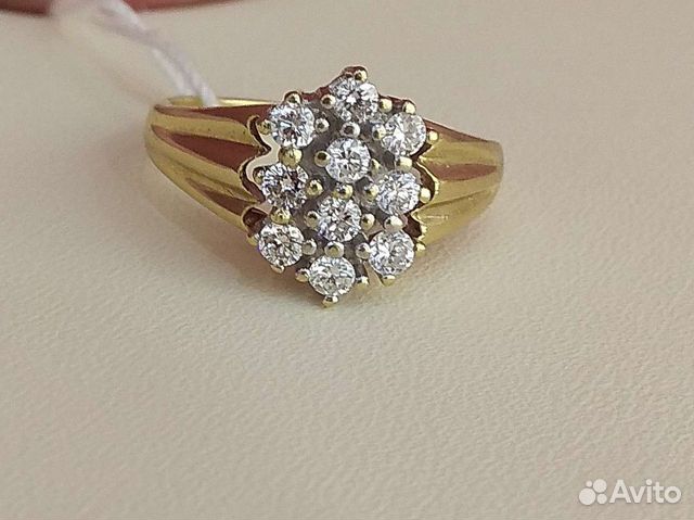 Золотое кольцо с бриллиантами 0.50Ct разм 17.75