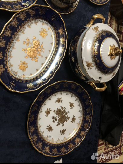 Столовый сервиз «Кобальт» Золотая роза