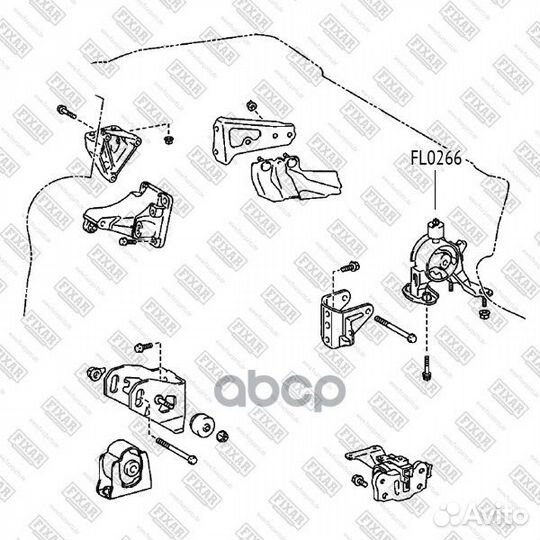 Опора двс toyota Auris/Corolla 06- FL0266 fixar
