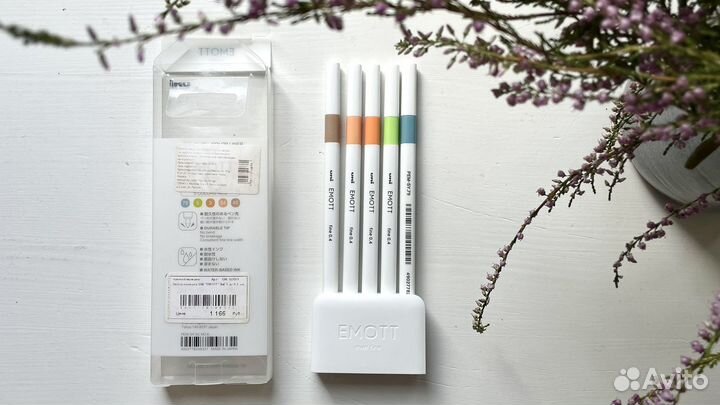 Набор цветных линеров UNI emott № 6, 5 шт в наборе