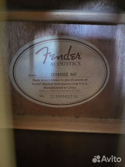 Fender cd 140sce электроакустическая гитара
