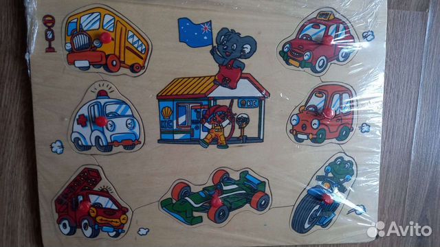 Игра деревянная Вкладыши машинки