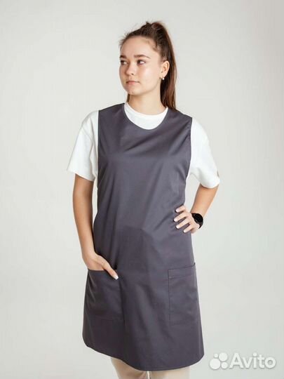 Фартук двойной серый