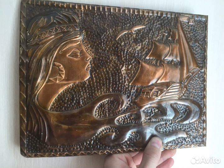 Чеканное панно СССР «Море» 1980