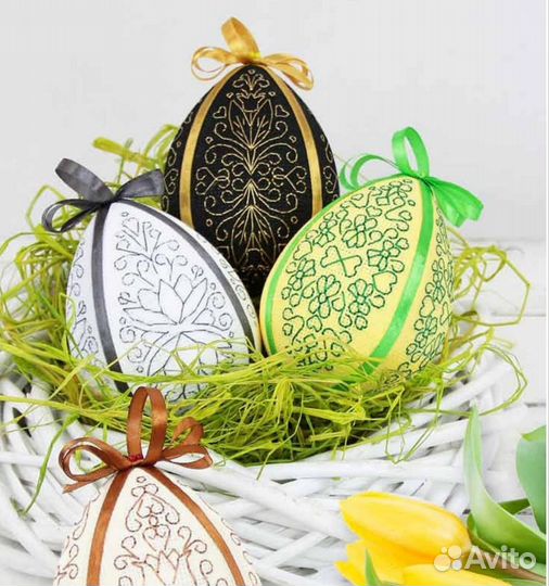 Схемы для вышивки объёмных пасхальных яиц