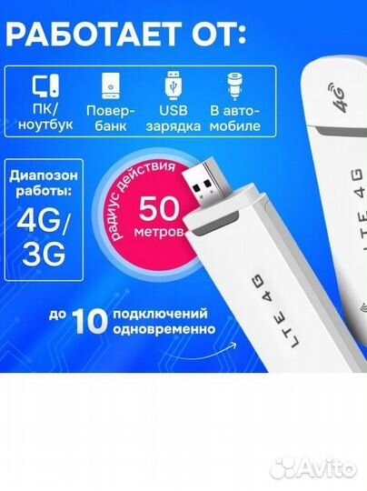 4G Usb модем с раздачей WiFi читает симки