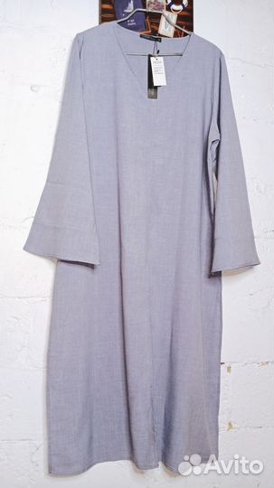 Роскошное платье туника сер/голуб 56-60