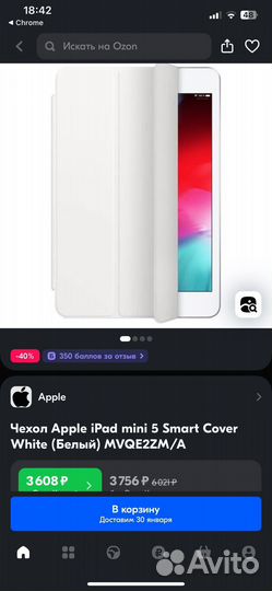 Чехол Apple для iPad mini(5th gneration)(белый)