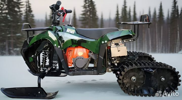 Квадроцикл-Снегоход Motax Mini-Grizlik Snow зеленый