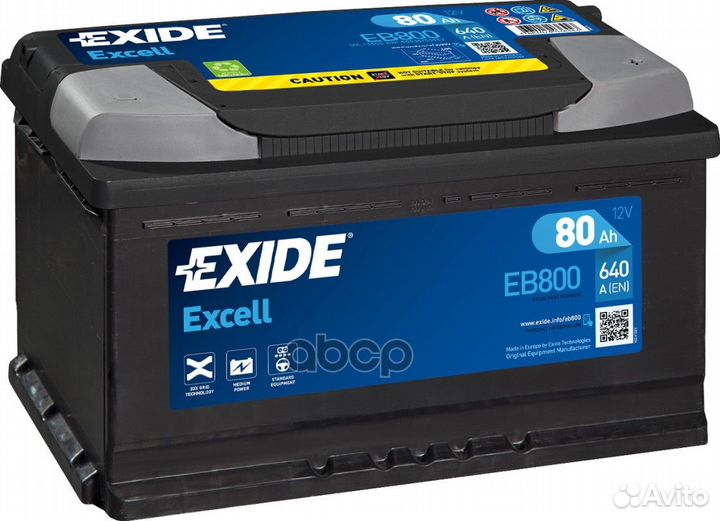 EB800 Аккум. батарея exide 80Ah 640A EB800 exide