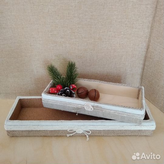 Коробки из джута в интерьере