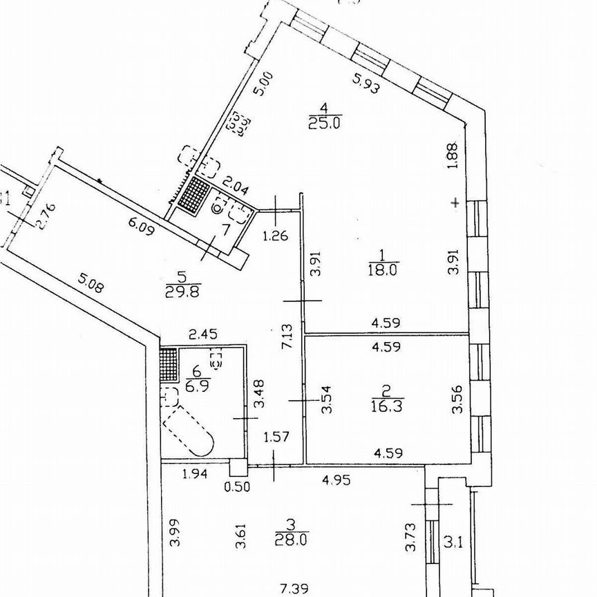 3-к. квартира, 126,3 м², 6/7 эт.