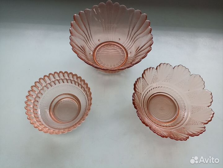 Ваза салатник цветное стекло