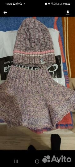 Шапка со снудом женская