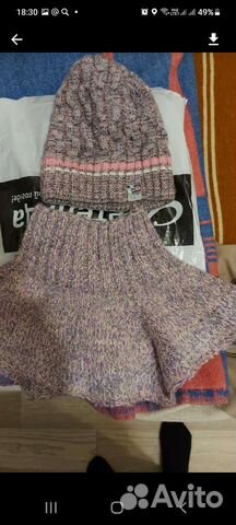 Шапка со снудом женская