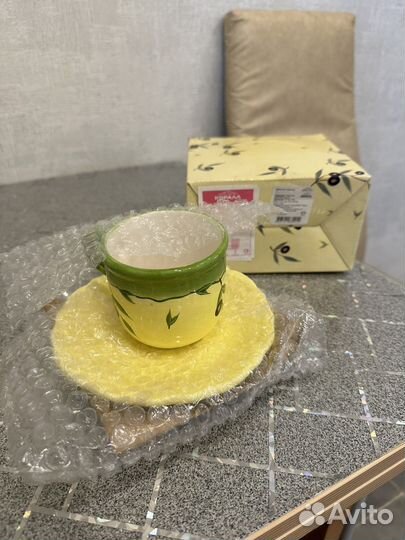 Чашка с блюдцем, чайная пара маслины