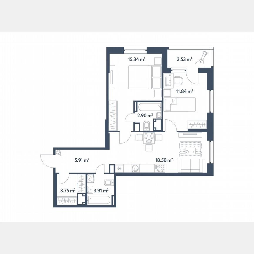 3-к. квартира, 63,9 м², 10/25 эт.
