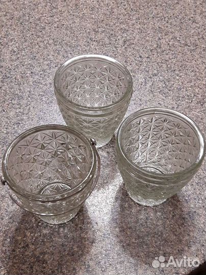 Хрустальная конфетница, сахарница за 3 шт