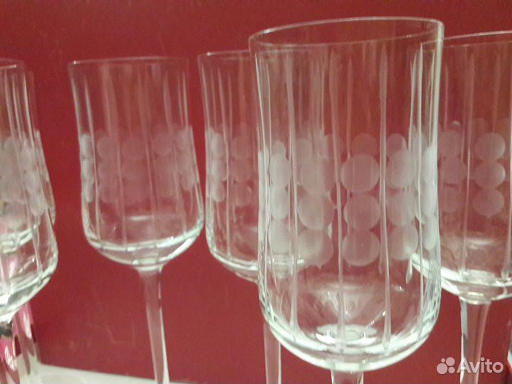 Фужеры стекло Богемия винтаж