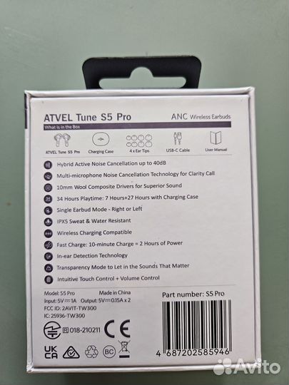 Беспроводные наушники Atvel tune s5 pro