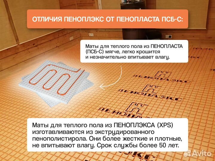 Маты пеноплекс без стяжки