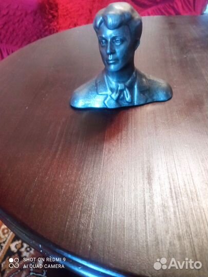 Бюст С. А. Есенин (СССР) силумин чёрный