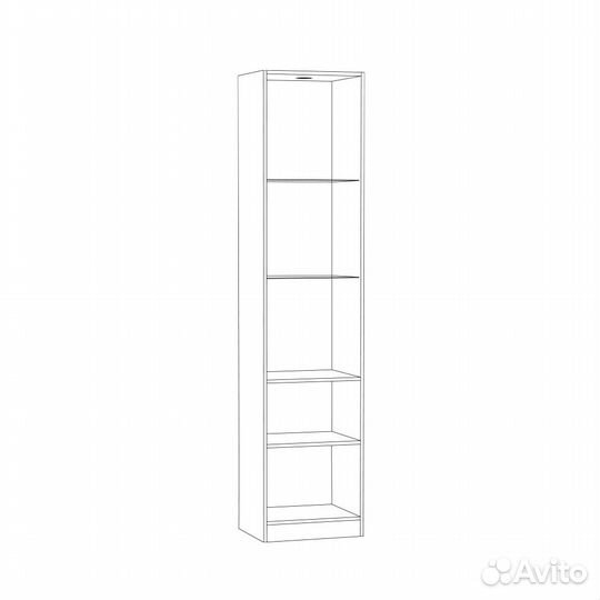 Шкаф-витрина Ливерпуль, цвет ясень ваниль/белый, шхгхв 50х41,4х220,3 см., подсветка - спот врезной