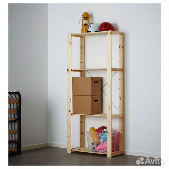 Стеллаж Хейне 2 размера, сосна, Икеа