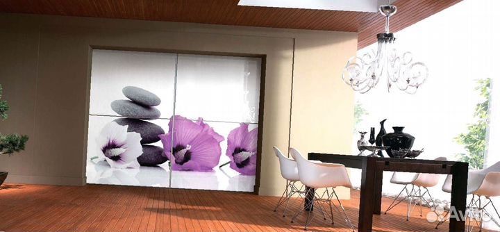 Фотопечать на стеклянной перегородке