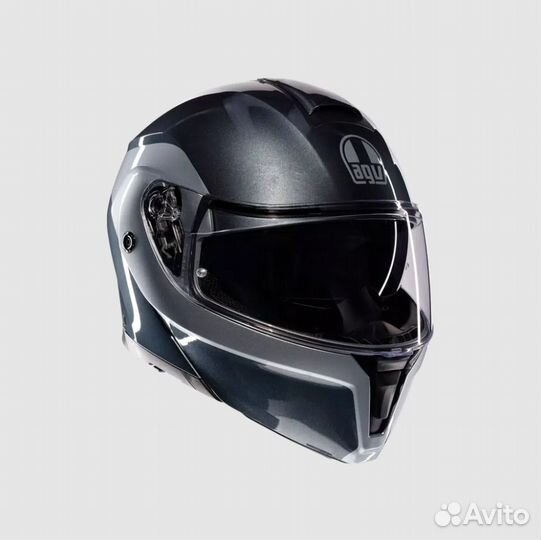 Мотошлем AGV streetmodular levico grey/silver