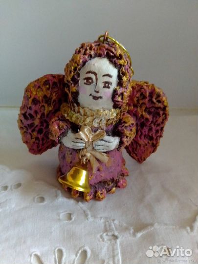 Подарок Ангел рождественский с колокольчиком