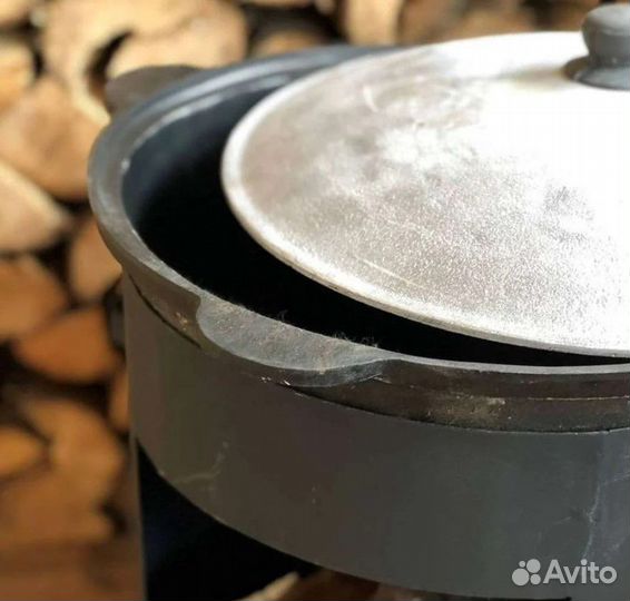 Казан чугунный С Печкой 10л + Шумовка. Доставка