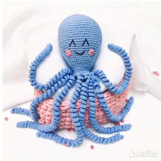 Вязаный Осьминог игрушка ручной работы