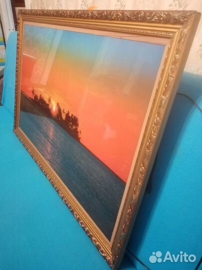 Картина интерьерная с подсветкой большая