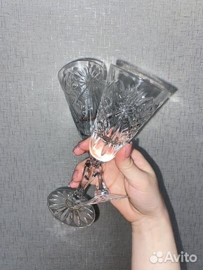 Хрустальные бокалы для шампанского