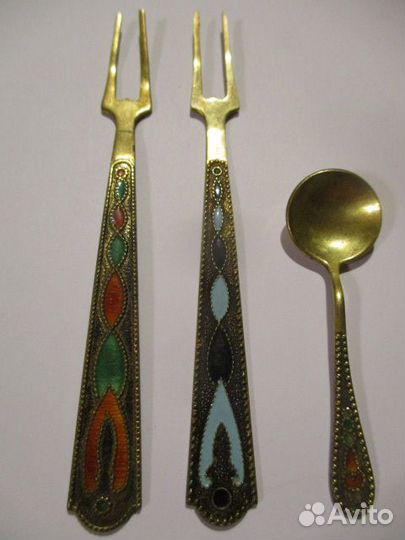 Серебряные вилочки для лимона 875 пробы