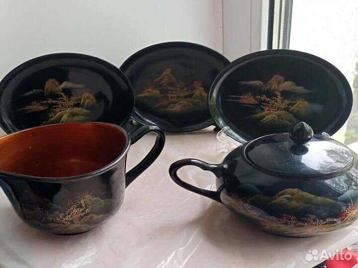 Китайский чайный деревянный сервиз. Остатки