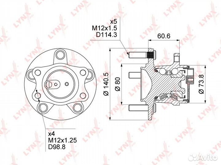 Ступица задняя в сборе (с ABS)